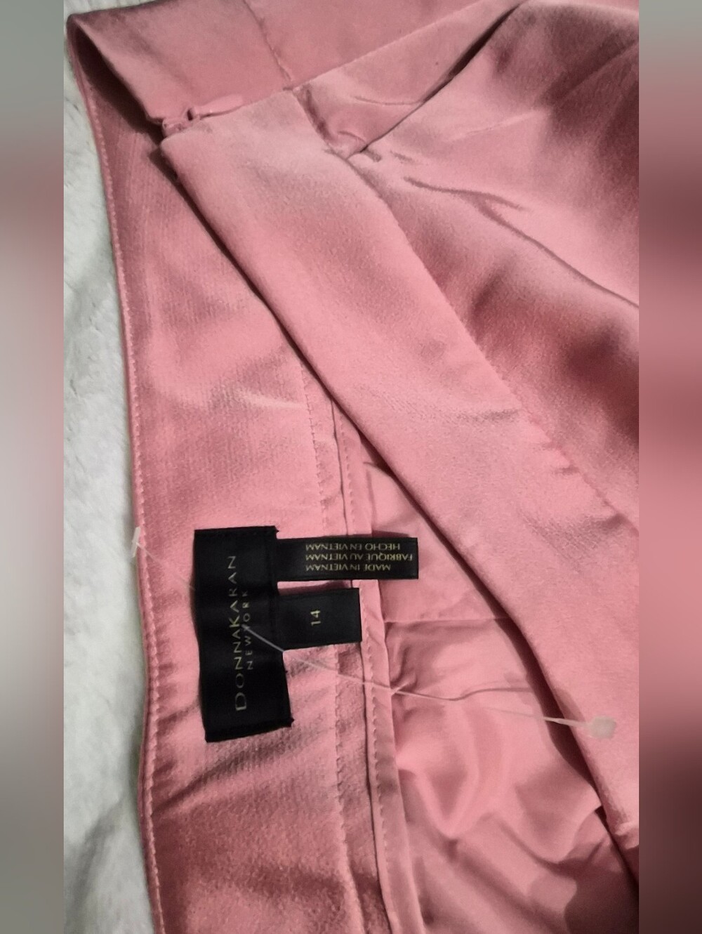 Donna Karan Satin Wide-Leg Pants in Blush Pink NWT Size 14 - Picture 5 of 9
